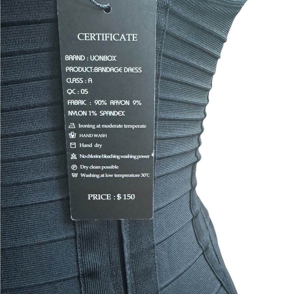 Uonbox.  Black Ribbed Bustier Midi Dress - Picture 4 of 9